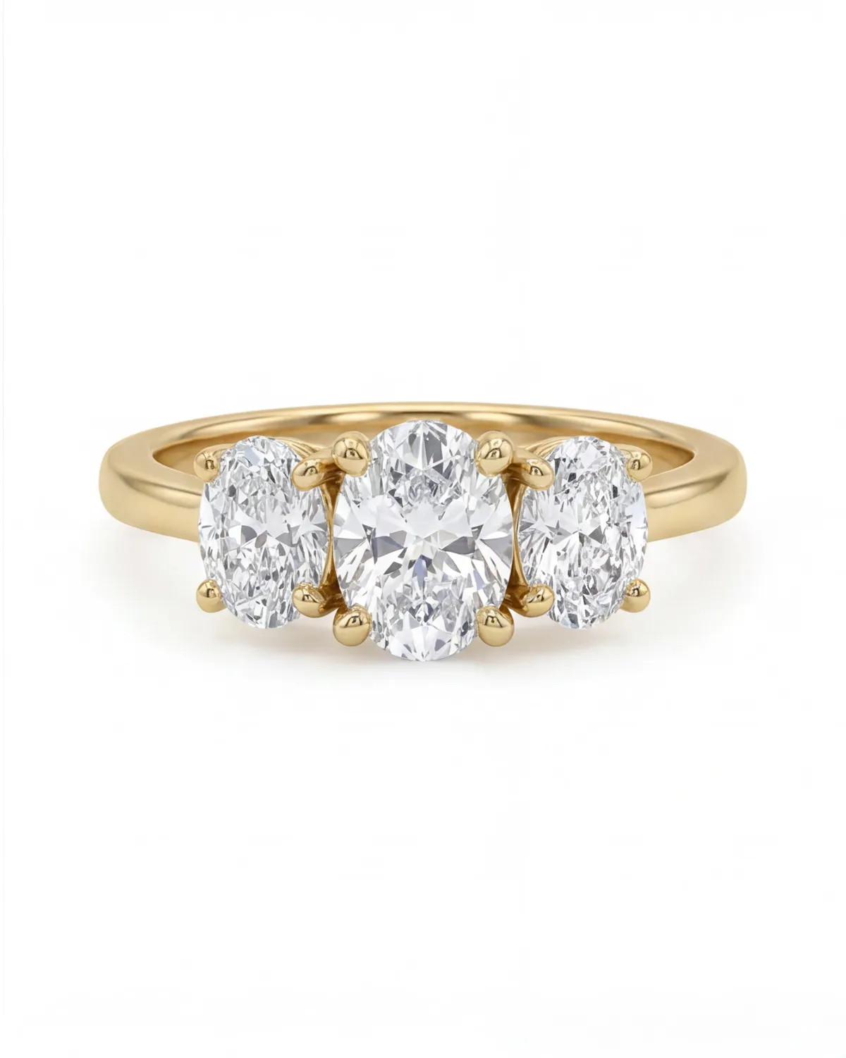 1ct Oval-cut Diamond Engagement Ring in 18kt Yellow Gold